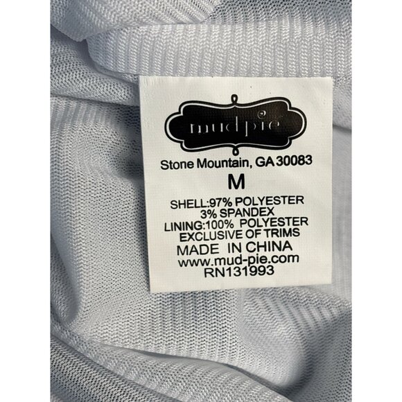 Mud Pie Womens Blue & White Sleeveless Shift Dress Size M Polyester Blend - Picture 6 of 9